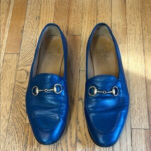 Gucci  Women's Blue Leather Loafers